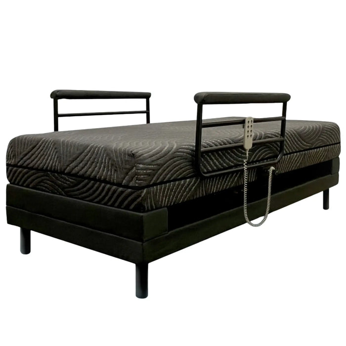 Customatic Independence Rotating Lift Bed for Elderly – Adjustable Sit-to-Stand Bed - Semi Side View