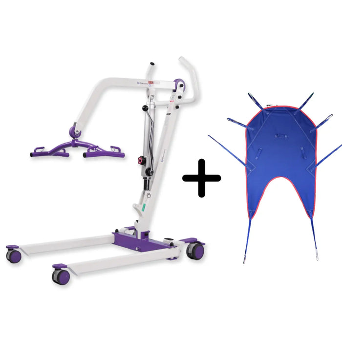PL350H Compact Hydraulic Patient Lift with Free Sling – Full-Body Manual Transfer Solution