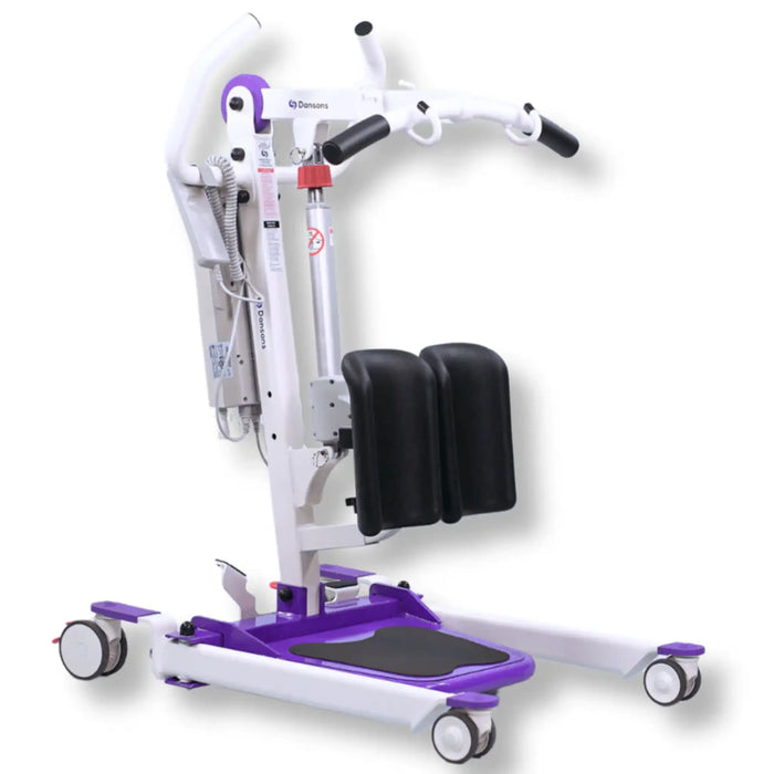 Dansons SA350 Compact Electric Stand Assist Patient Lift - 350 lbs Capacity includes Universal Sling with Head Support - Left Side View