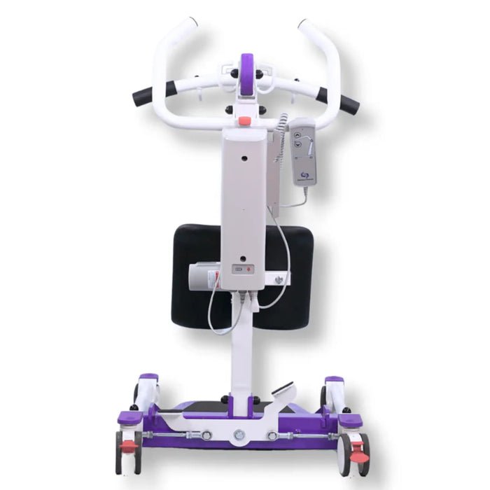 Dansons SA350 Compact Electric Stand Assist Patient Lift - 350 lbs Capacity includes Universal Sling with Head Support Back View