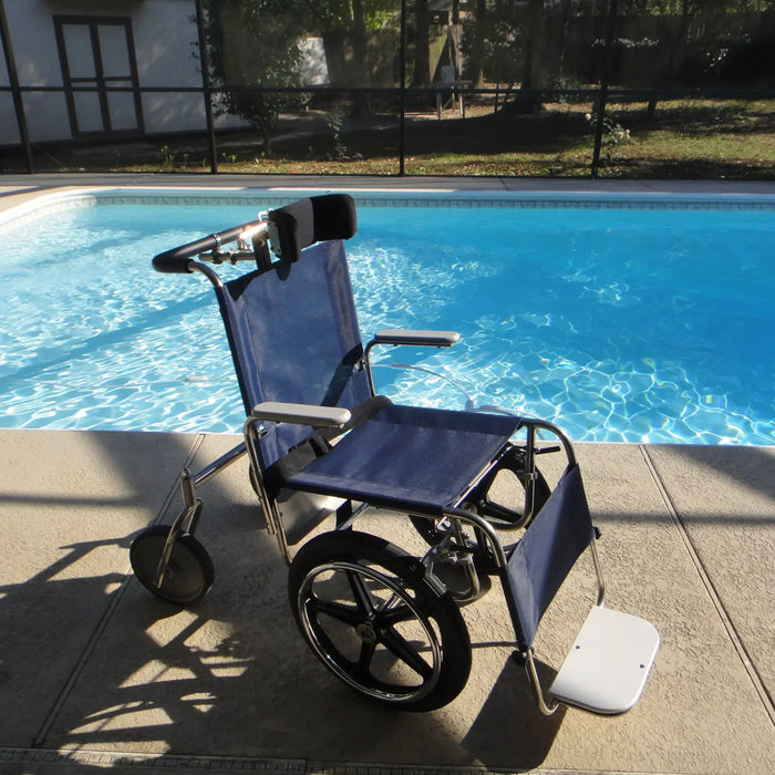 DeBug Aquatic Submersible Pool Wheelchair - Side View in the Pool