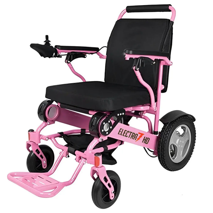 Discover Mobility Electra 7 HD Wide Bariatric Foldable Wheelchair - Pink