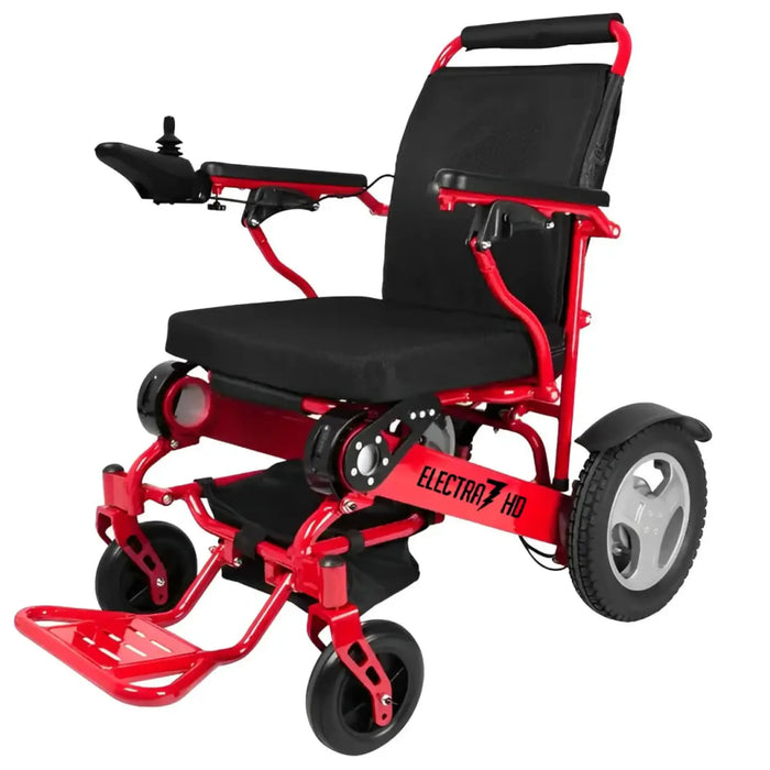 Discover Mobility Electra 7 HD Wide Bariatric Foldable Wheelchair - Red