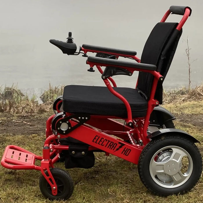 Discover Mobility Electra 7 HD Wide Bariatric Foldable Wheelchair - Red