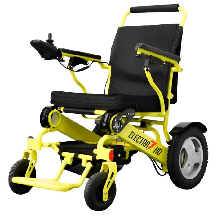 Discover Mobility Electra 7 HD Wide Bariatric Foldable Wheelchair - Yellow