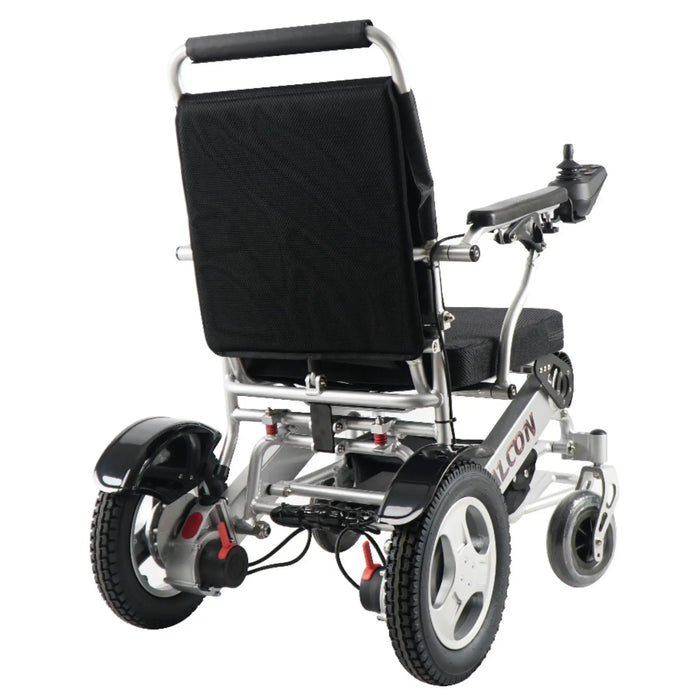 Discover Mobility Falcon Foldable Power Wheelchair- Silver Back View