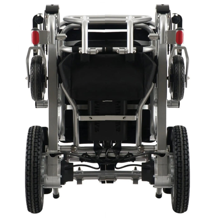 Discover Mobility Falcon Foldable Power Wheelchair - Silver Folded