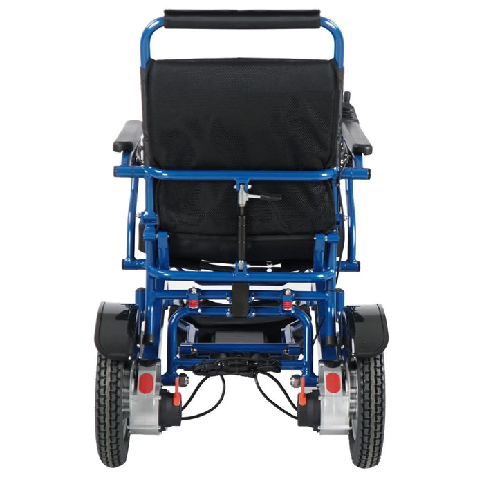 Discover Mobility Falcon Foldable Power Wheelchair - Blue back View