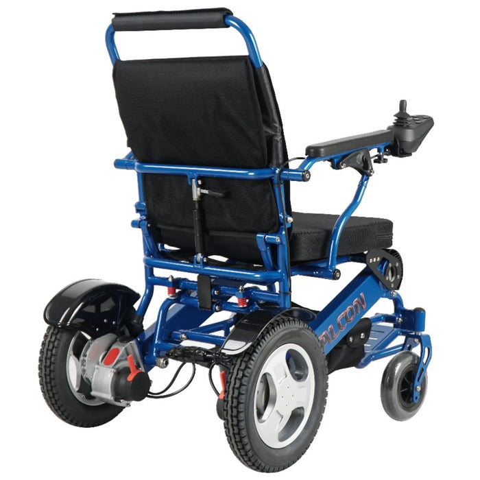 Discover Mobility Falcon Foldable Power Wheelchair - Blue back