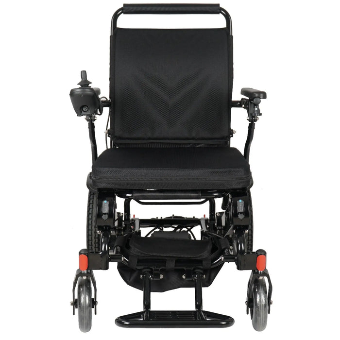 Discover Mobility Falcon Foldable Power Wheelchair - Black Front