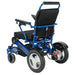 Discover Mobility Falcon Foldable Power Wheelchair - Blue Semi Back View