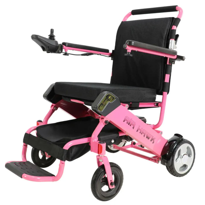 Discover Mobility Air Hawk Foldable Electric Power Wheelchair - Pink