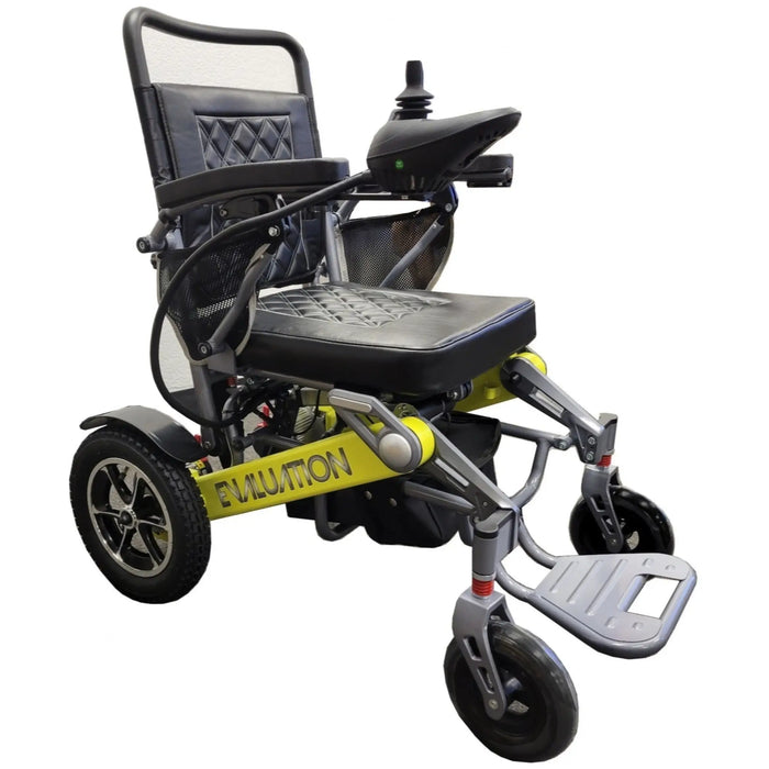 Discover Mobility Evaluation Automatic Folding Power Wheelchair Yellow Frame