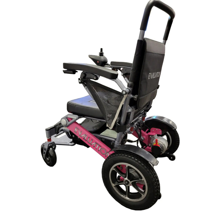 Discover Mobility Evaluation Automatic Folding Power Wheelchair Pink Side