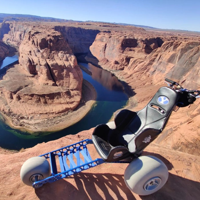 Extreme Motus Emma X3 All Terrain Wheelchair - Lightweight 49 lbs Blue