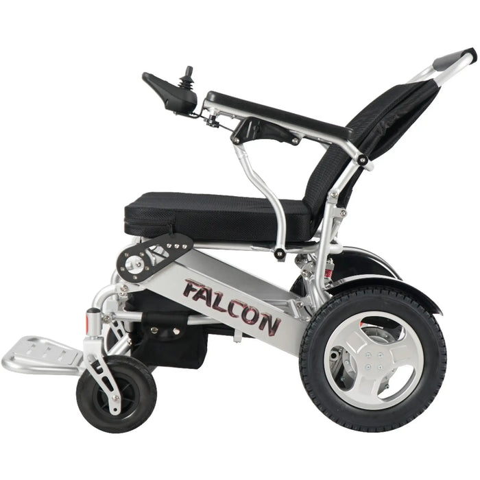 Falcon Electric Foldable Wheelchair by Discover Your Mobility - Silver Reclining