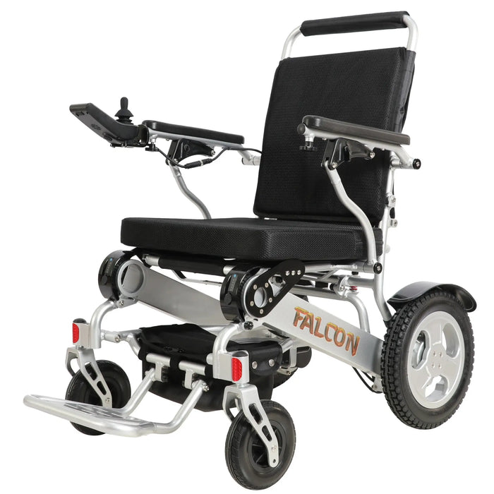Falcon Electric Foldable Wheelchair by Discover Your Mobility - Silver