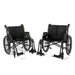 Two black feather Chairs 22" width and 24" width wheelchairs on a white background
