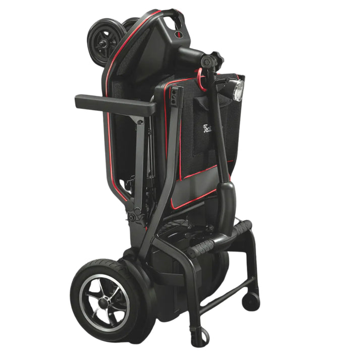 Feather Scooter- Lightest Electric Scooter 37 lbs Only - Side View Red Folded
