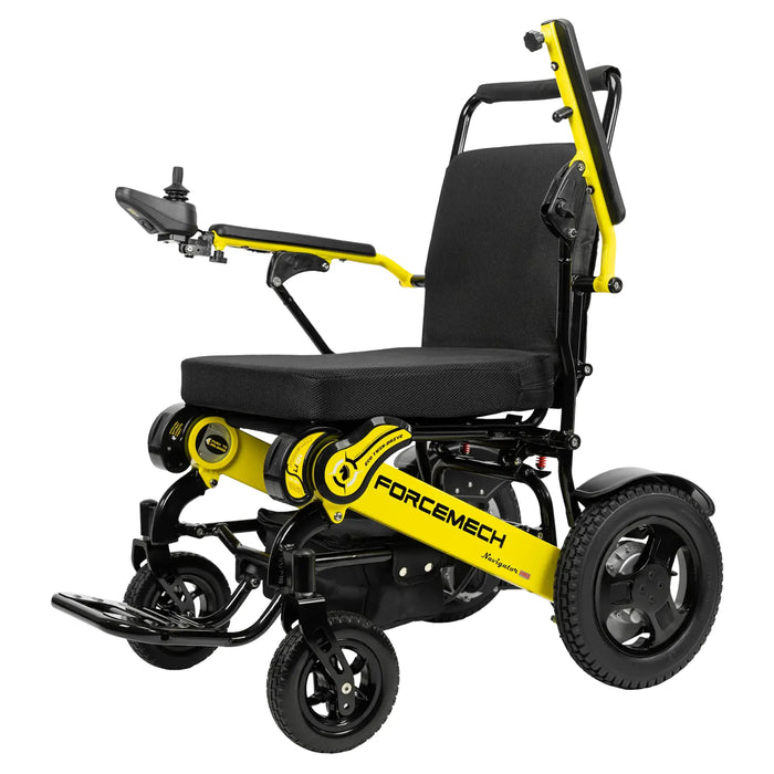 Forcemech Navigator Pro Folding Electric Wheelchair Yellow Frame