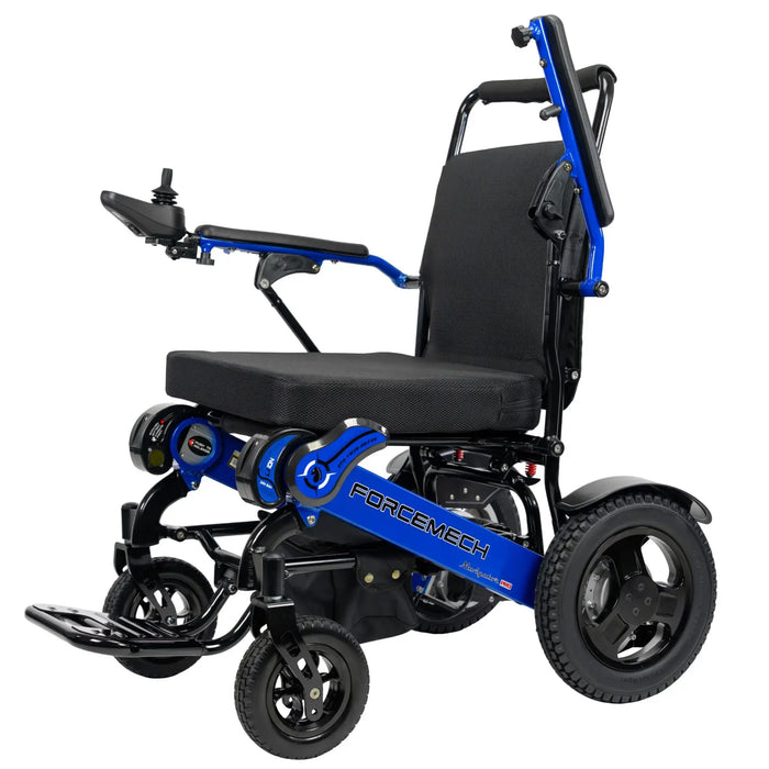Forcemech Navigator Heavy Duty Folding Electric Wheelchair - Blue