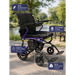 Forcemech G20 UltraElectric wheelchair with features highlighted on a blurred outdoor backgroundite 