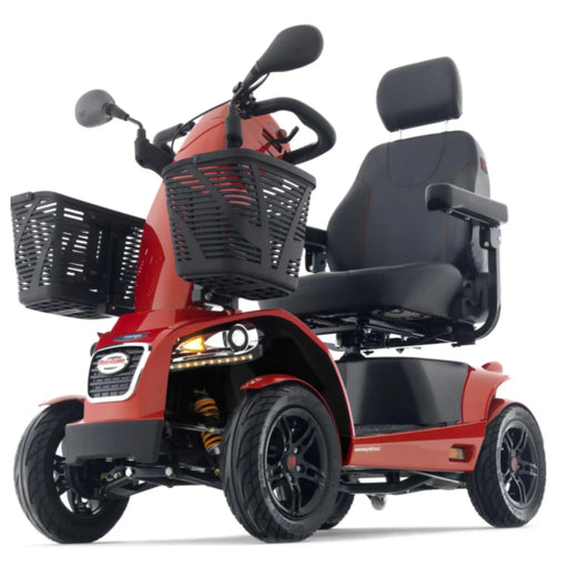FreeRider USA FR1 4 Wheel Heavy Duty Mobility Scooter - Orange with 2 front Basket - Brochure