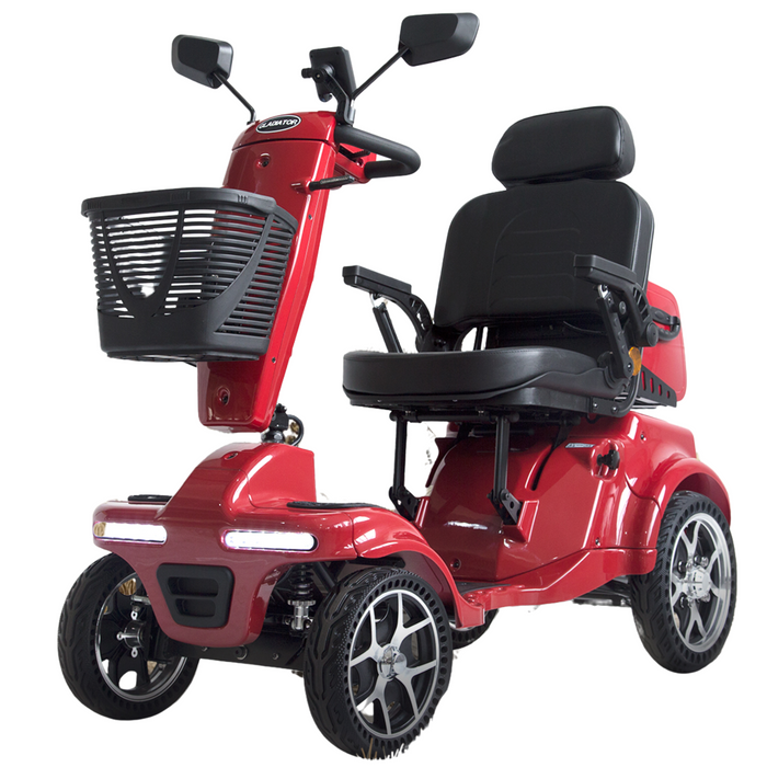 Gladiator 4 Wheel Heavy Duty Mobility Scooter - Red Color
