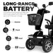 Gladiator 4 Wheel Heavy Duty Mobility Scooter by Discover Your Mobility - Black Long Range Battery