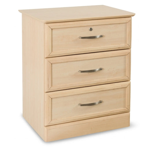 Hamilton Collection 3 Drawer Bedside Cabinet in Maple Color in angled view