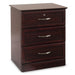 Hamilton Collection 3 Drawer Bedside Cabinet in Mahogany finish in angled view