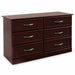 Medacure Hamilton 6 Drawer Dresser in mahogany finish