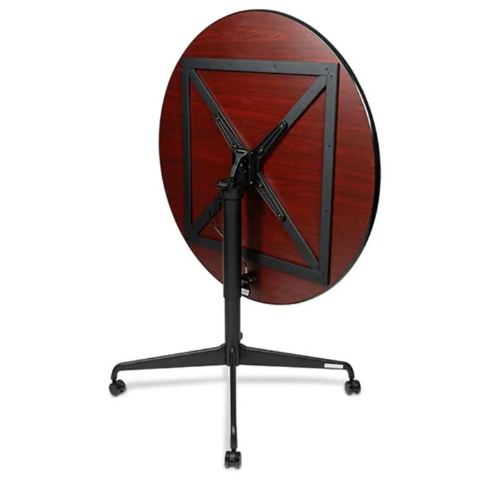 Hamilton Tilt Top Dining Table Round Shape in Mahogany finish showing folded view