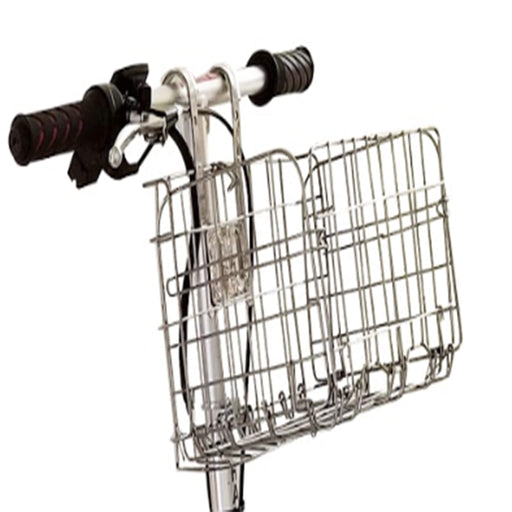 This basket can be easily removed from the handlebar and folds down flat when not in use. It