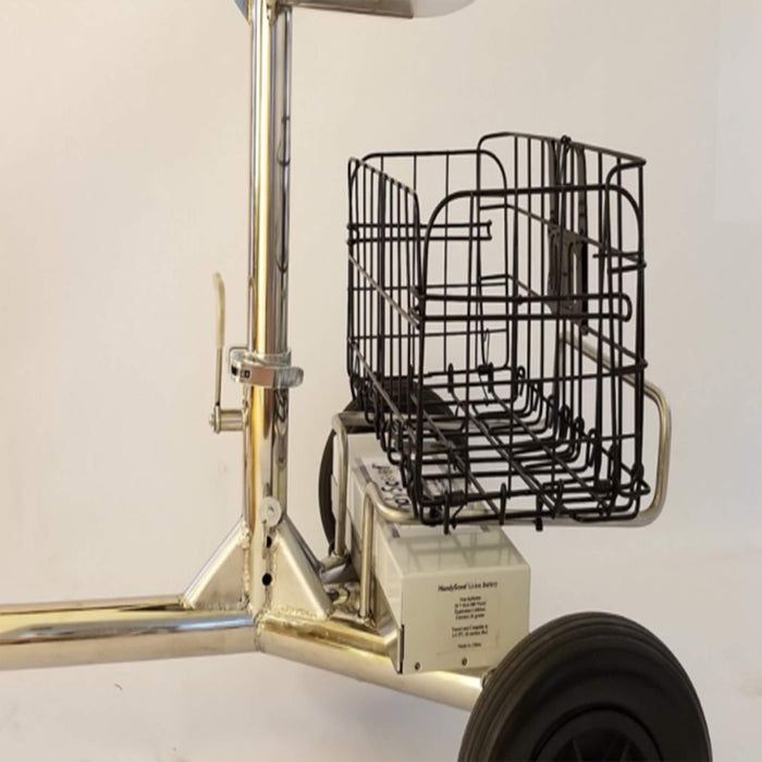 basket (sold separately) under the seat. It is made