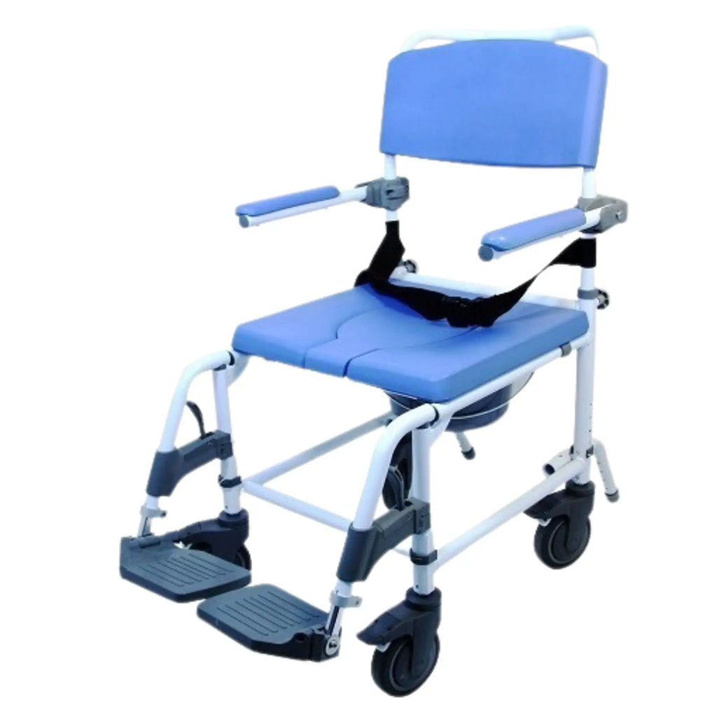 Healthline EZ Life 180-4W 18″ Seat Aluminum Shower Commode (Non-Tilt)