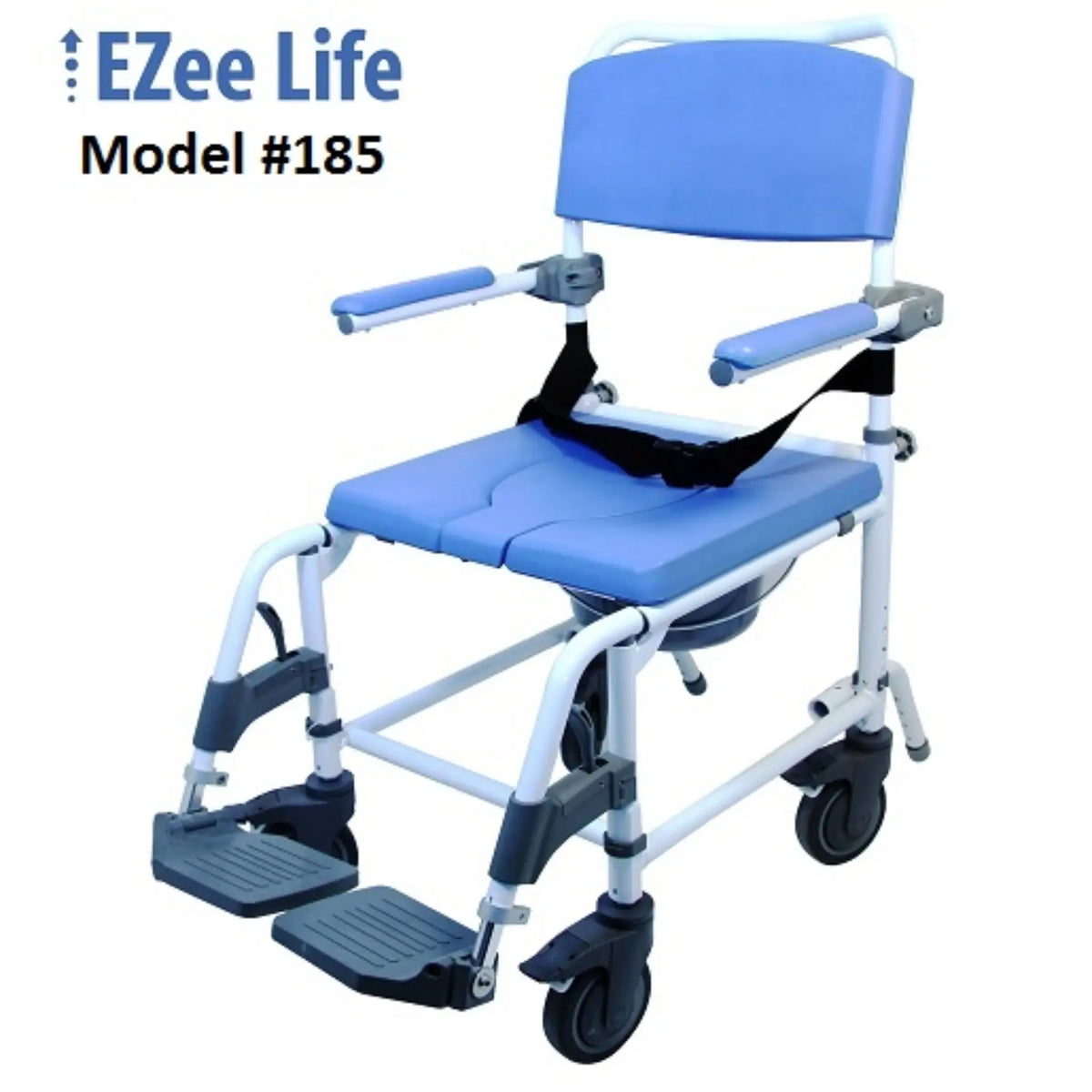 Healthline EZ Life 185 20″ Seat Aluminum Shower Commode Chair (Non-Til