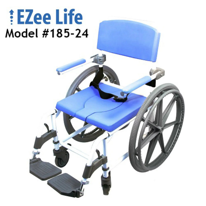 Healthline EZ Life 186 22″ Wide Seat Aluminum Shower Commode Chair (Non-Tilt)