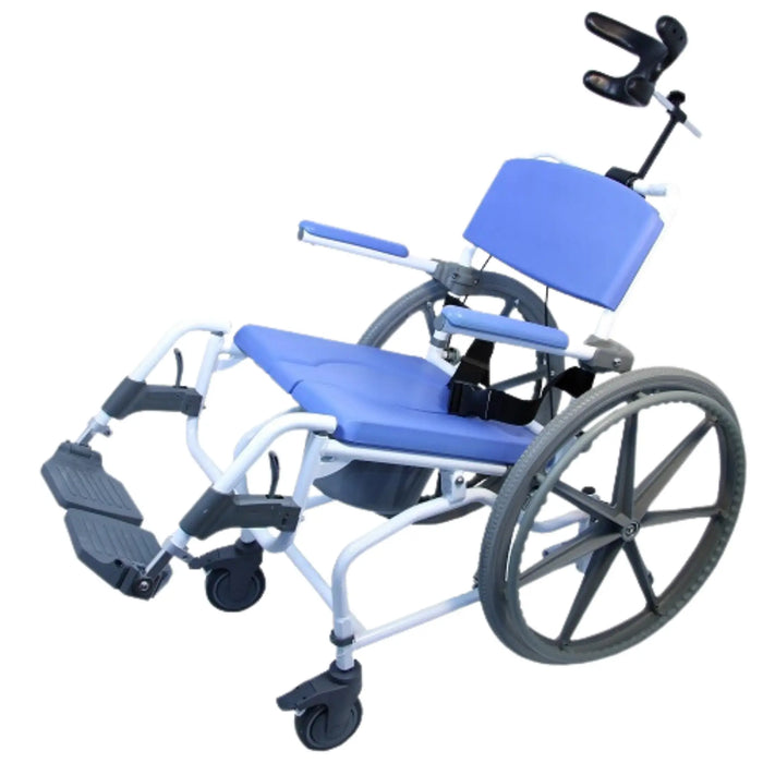 Healthline EZ Life 190-4W 18” 4 Way Seat Tilt Shower Chair(Tilt) - 24" wheels