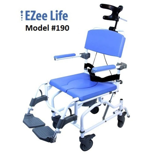 Healthline EZ Life 190 18” Tilt Shower Commode Chair 5" Caster Wheels