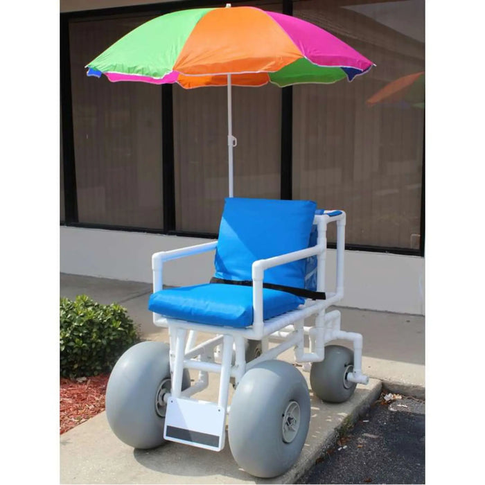 Healthline WHEELEEZ-4 Large Tire Beach Wheelchair - With Umbrella