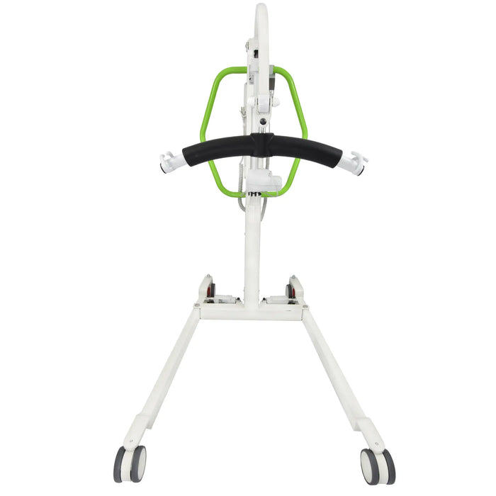 Human Care Alzaro Passive Floor Lift Curved Boom Portable Patient Lift - Front View with Leg wide