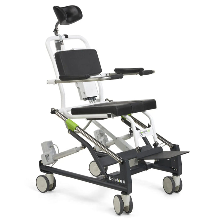 Human Care Dolphin II Shower Chair – Electric Height Adjustable &  Tilting Chair