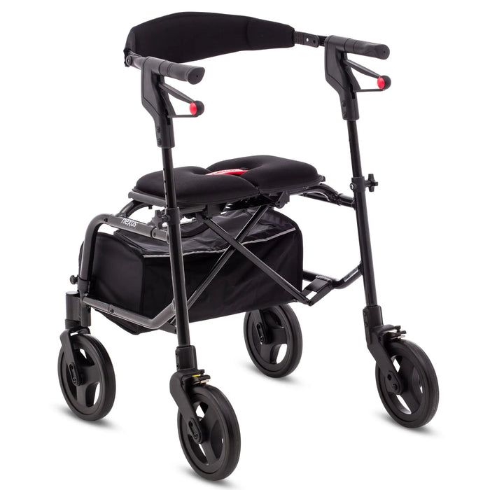 Human Care NeXus 3 Rollator – Innovative Cross-Folding Design - Black Back