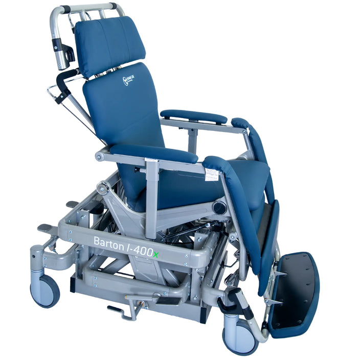 Human Care I-400X Barton Bariatric Convertible Transfer Chair – Tilt Forward, Lateral Transfer, Portable Design - Side View
