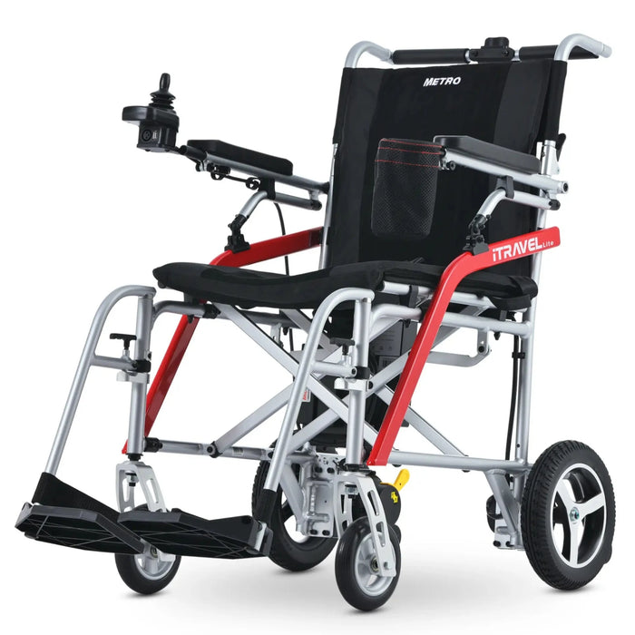 Metro Mobility ITravel Lite Power Wheelchair - Silver Red