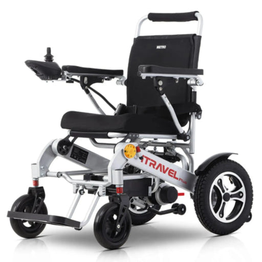 Metro Mobility ITravel Plus Power Wheelchair - Side View Silver