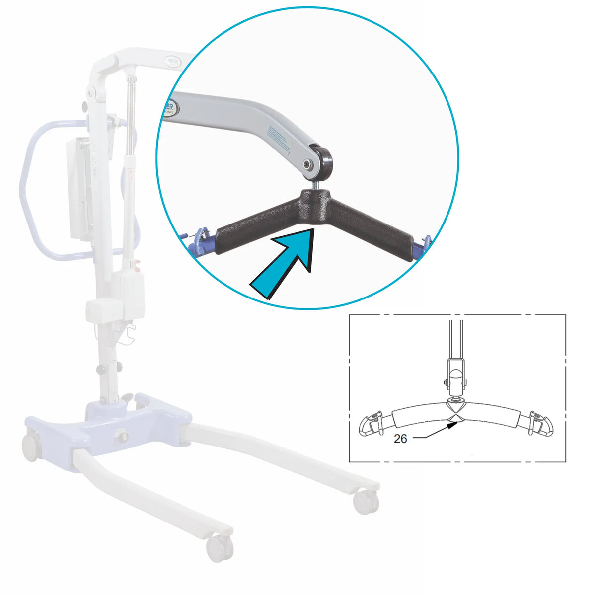 Joerns Hoyer Low Profile 6-Point Loop Spreader Bar for HPL700