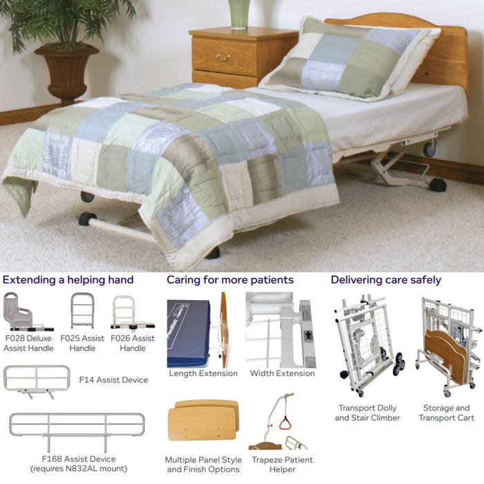 Joerns WeCare Full-Electric Adjustable Bed - 450lbs Capacity, Split or Fix Frame Options