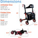 Journey Upwalker Breeze Rollator Walker Dimension